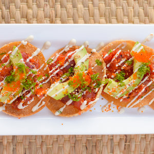 May 8th, Spicy Tuna Tostadas With Veggie Ramen, or Steak and Potatoes